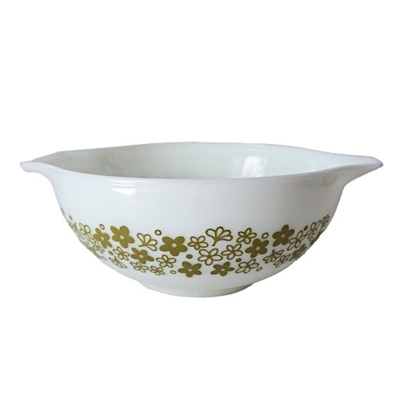 4 Vintage Pyrex Green Spring Blossom Crazy Daisy Cinderella Mixing Bowl Set - Picture 4 of 8